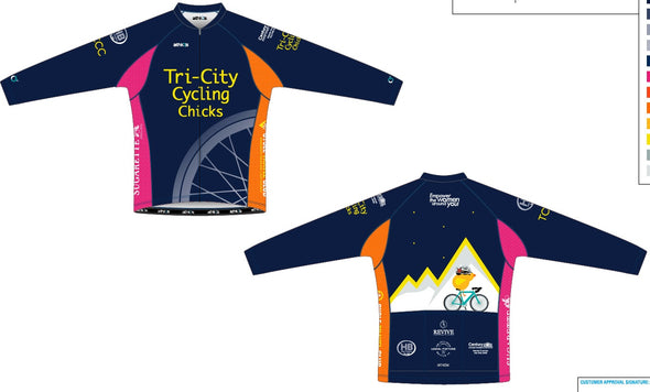 Split Zero Long Sleeve Jersey Women's -  Tri City Cycling Chicks